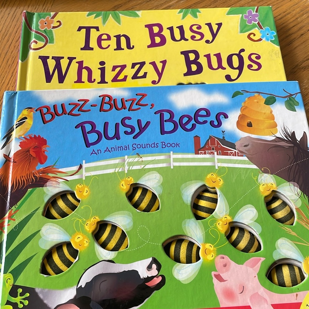 2 Children Books - Buzz Buzz, Busy Bees - Ten Busy Whizzy Bugs